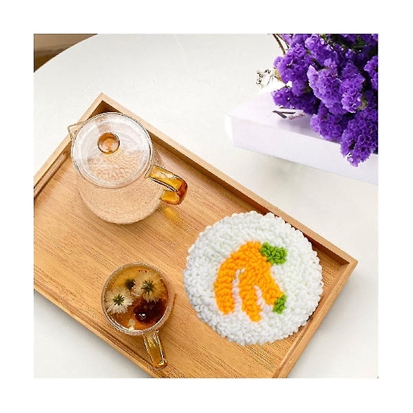 Punch Needle Coaster Kit Easy Punch Needle Coasters Kits For Adults Beginners 6 Pattern Tufted