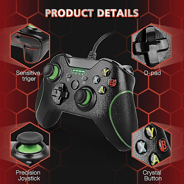 Kablet kontroller One Dual Vibration Usb kablet spillkontroller Gamepad