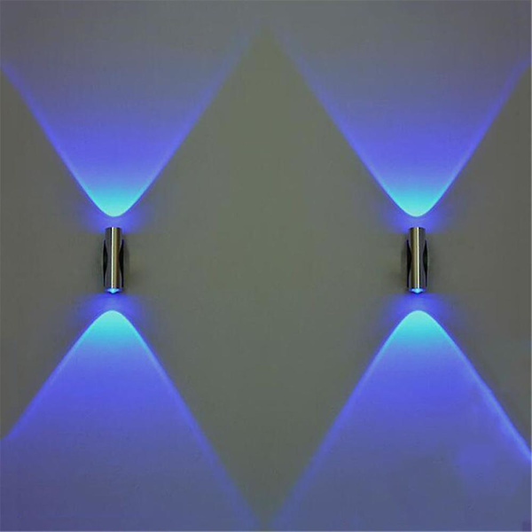 Dobbelthodet LED-vegglampe Hjem Sconce Bar Veranda Veggdekor Taklampe Blå