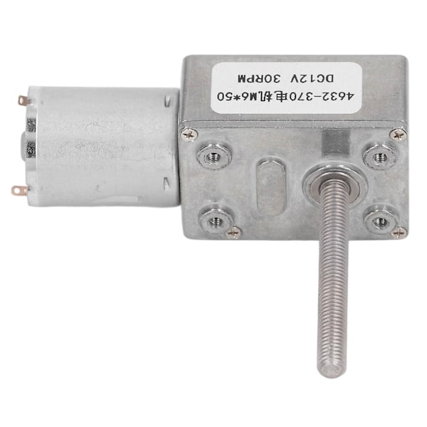 DC-växelmotor 30RPM med snäckväxel självlåsande förmåga DC12V M6x50mm