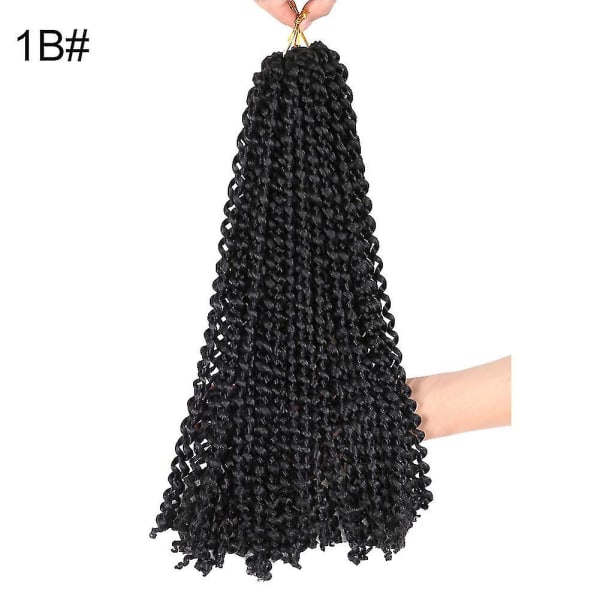 45 cm Twist Crochet Braids Water Wave Curly Wavy Wig Syntetisk hårforlengelse