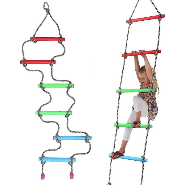 6,6 fot klatretaustige for barn, hengende stige for huskesett-trestige stige leketøy for barn