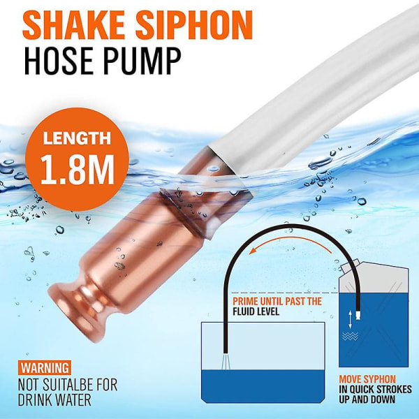 Slangepumpe Automatisk Vann Jiggler Væskeoverføring Selvfyllende Shake Pumpe Pipe 180cm
