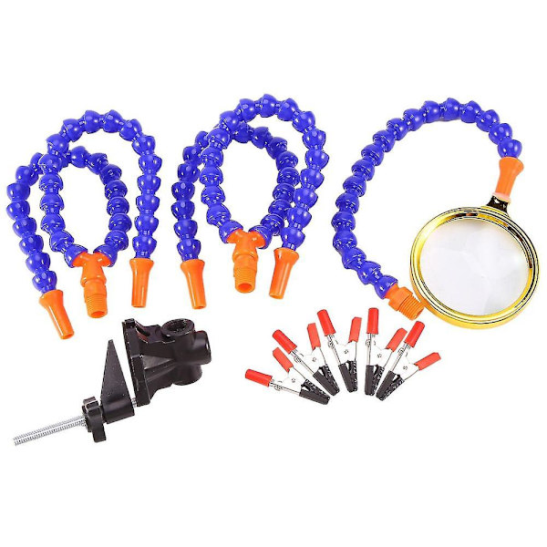 Benkvise bordklemme loddestasjon med 5 stk fleksible armer loddeboldeholder Pcb sveising R