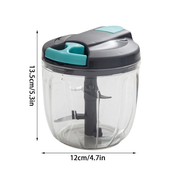 Manuel Hakker Fødevareprocessor - Grøntsagsmoser Til, Hvidløg, Persille Med 5 Blade (grå, 900ml)