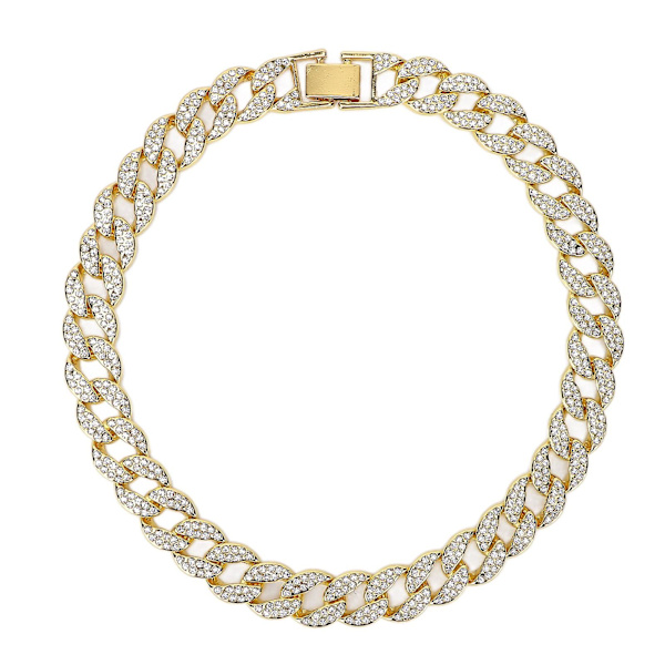 Gull Diamant Miami Cuban Link Halskjede for Menn - 16 Tommers Hip Hop Smykker