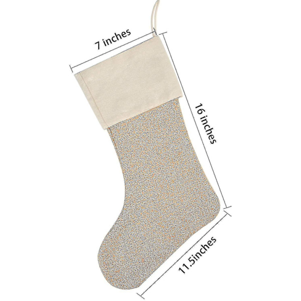 4 stycken julklappsstrumpor i säckväv för öppen spis, DIY