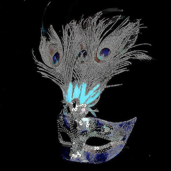 Masquerade Karnevalsball Forkledning Påfuglfjær Maske