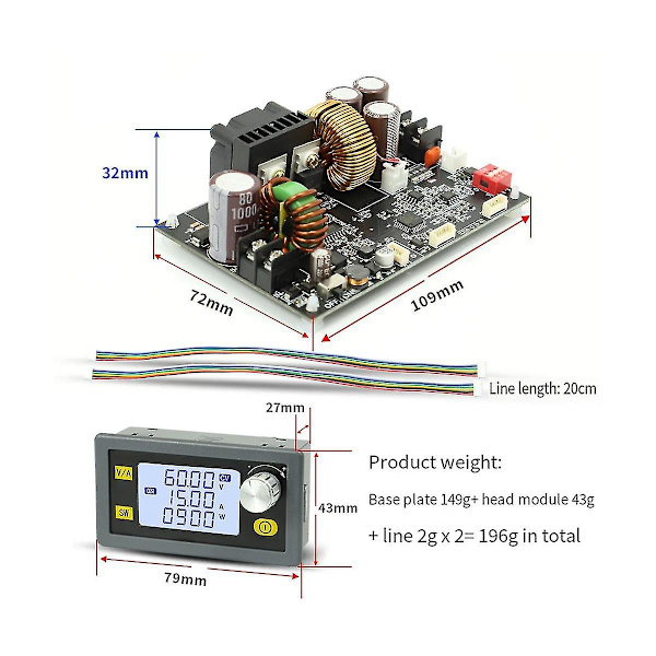 900w Dc Cnc Antihypertensiv Boost Converter 6-70v Justerbar Strömförsörjning Ingång Konstant Spänning S