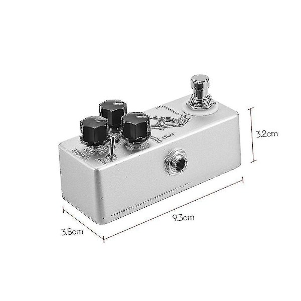 Moskyaudio Silver Horse Overdrive Boost Gitarr Effekt Pedal Full Metal Skal True Bypass (Färg: Vit) 120