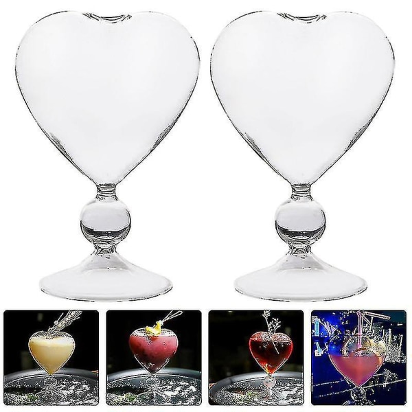 2 stk Hjerteformede glaspokaler Bar glaspokaler Cocktailglas til fest