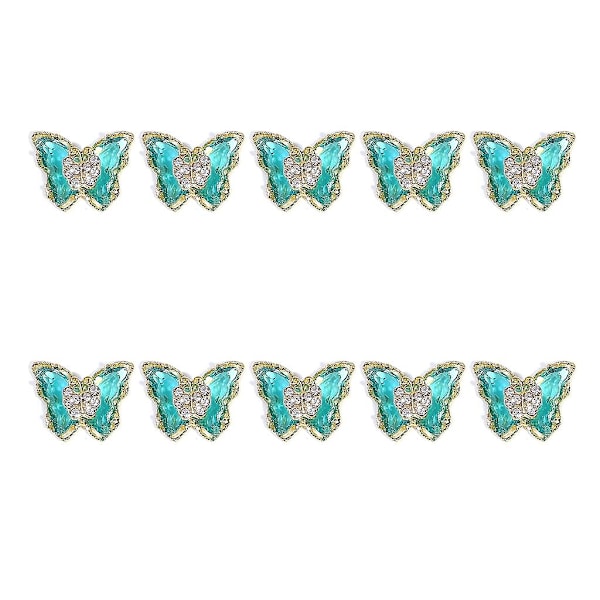 10 stk. Luksus 3d Zirkon Negle Krystal Kunst Håndværk Rhinestones Charms Negle Diamanter Style 2390