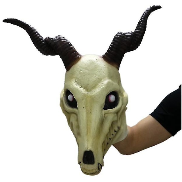 Halloween Latex Hodeplagg Horn Maske Cos Halloween Ytelsesrekvisitter Karneval Natt Maske Skalle Hodeplagg