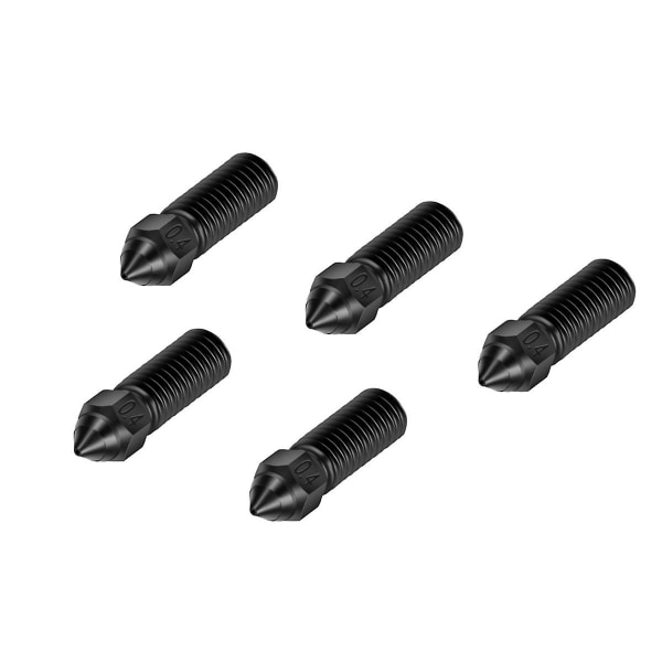 5 st 3D-skrivarmunstycken i härdat stål 0,4 mm, munstycken för höghastighetstryck och högflödesextruder för
