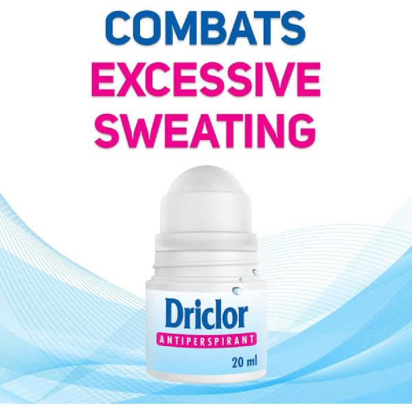 Driclor Antiperspirant Roll-on 20 ml Antiperspirant Deodorant | Klinisk styrka Hyperhidros Behandling - Minskar armhålesvett