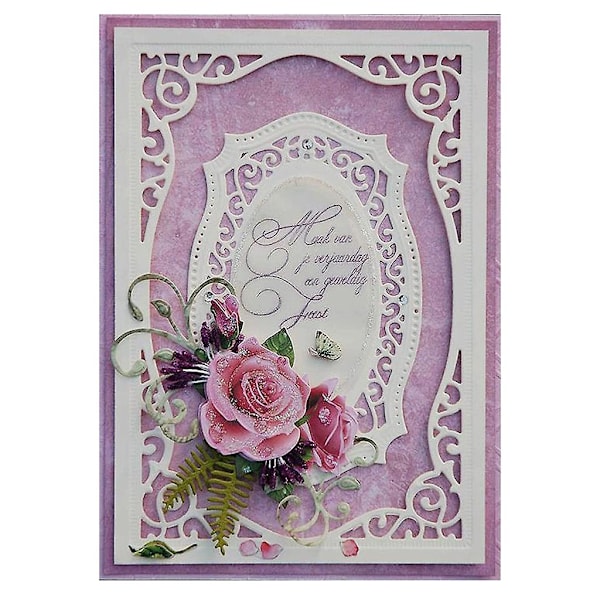 Rektangulär metallskärmaskin stencil DIY Scrapbooking Album Papperskort Mall Form Präglingsdekoration