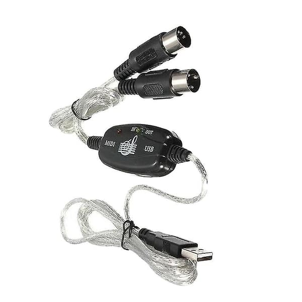USB til MIDI 5-polet kabelkonverter 2 i 1 til PC lydoutput redigering til klaver elektronisk