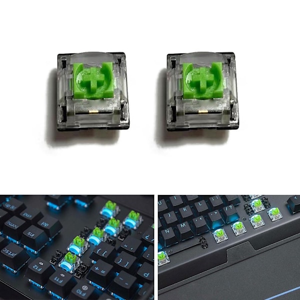 2 stk RGB grønne brytere for Razer BlackWidow V3 Pro Tenkeyless Gaming Keyboard