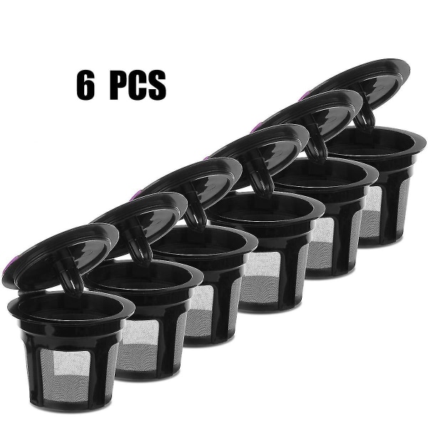 Kaffe filter 6 stk gjenbrukbare påfyllbare K-kopp kaffe filter pod