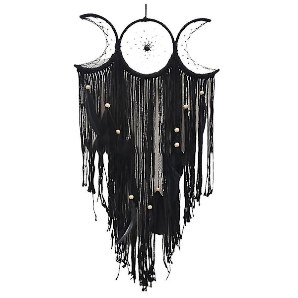 Triple Moon Goddess Boho Halvmåne Stor Drømmefanger Dekoration Hjem 1