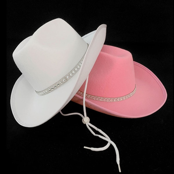 Länsimainen tekojalokivisisustus huopa Cowboy-hattu Cowgirl Cosplay -juhlatarvike