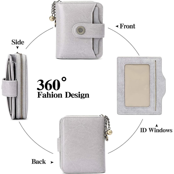 Vesker for kvinner ekte skinn liten bifold kompakt damelommebok med RFID-beskyttelse