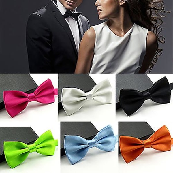 Klassisk ensfarvet butterfly til mænd, slips, smoking, bryllup, fest, justerbar butterfly black