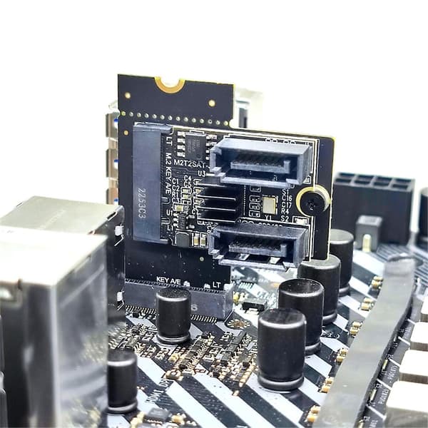 Key A + E M.2 till SATA Hårddisk Adapterkort M2 till SATA3.0 Kort Jmb582 Chip