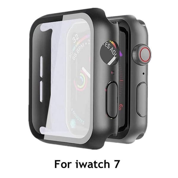 360 Full Screen Skyddande Bumper Ram Matte Hårdt Skal för Apple Watch 7 45mm