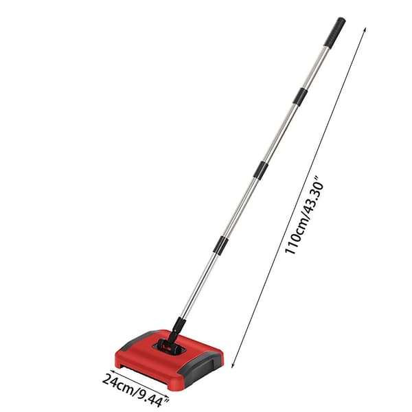 Broom Rotatory Brush Sweeping Machine Floor Sweeper Innebygd Søppelbøtte