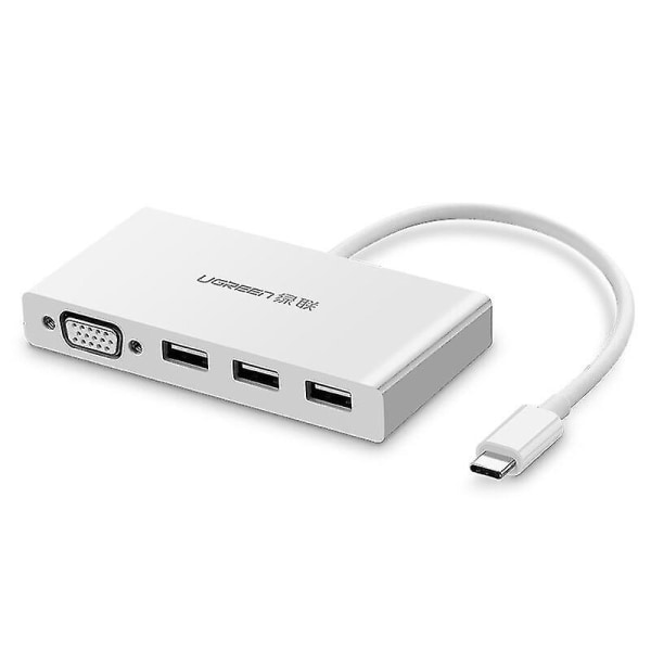 4-i-1 USB-C med 3 USB 3.0-portar, VGA-adapter, Type-C DP för Macbook Huawei P30