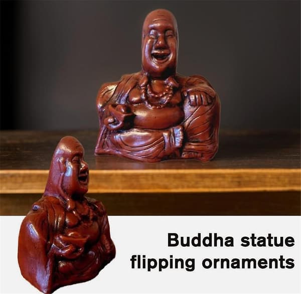 2 stk Buddha Flip, Buddha-pynt, Latterlig Buddha-statue med mellomfinger