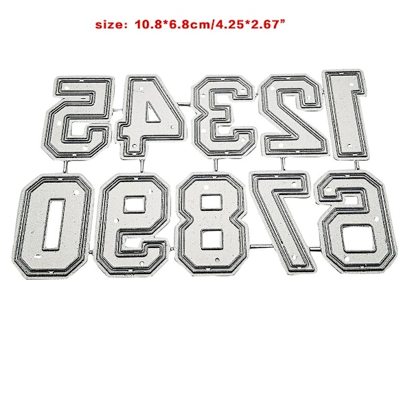 Nummer Metallskärverktyg Stencil Diy Scrapbook Album Papperskort Mall