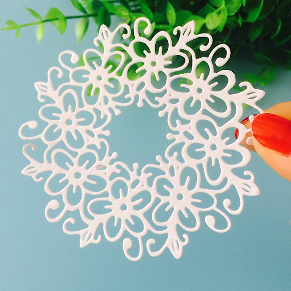 Krans skjærende dør stencil DIY scrapbooking preging album papir kort håndverk