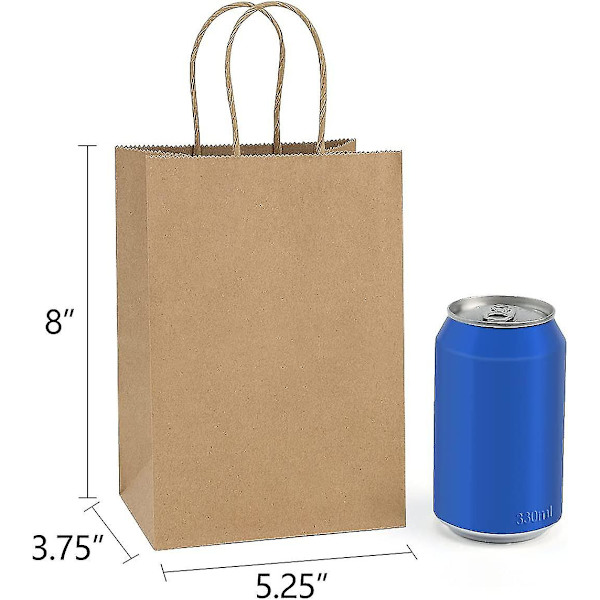 Kraftpapperspåsar 10 st 5,25x3,75x8 tum Små papperspresentpåsar med handtag Bulk, Papperspåsar, Kraftpåsar, Festpåsar, Bruna påsar