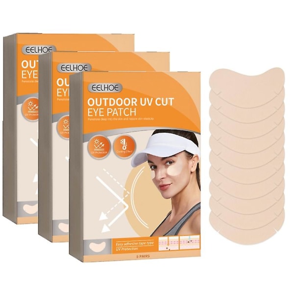 15 st Uv Face Patch Golf Solskydd för utomhusaktiviteter klistermärken Solskyddsmedel Gelplåster Fuktgivande gel ögonmask