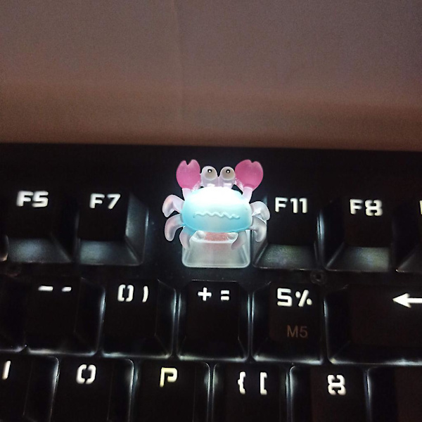 Anpassade tecknade anime krabba-tangentbord med bakgrundsbelysning för mekaniskt tangentbord