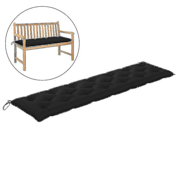 Havebænk Hynde Sort 200x50x7 Cm Stof