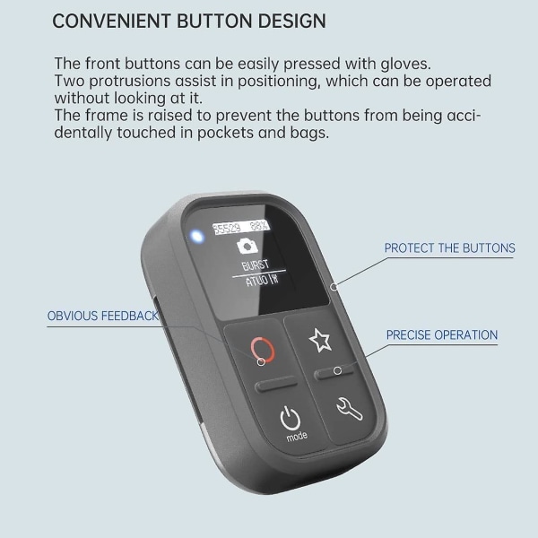 Wifi Smart Remote - Vanntett kamerakontroller med LCD-skjerm - For Gopro Hero Max Hero 8/7/6/5 Fjernkontroll For Gopro 8/max (for Hero 8/7/6/5/m