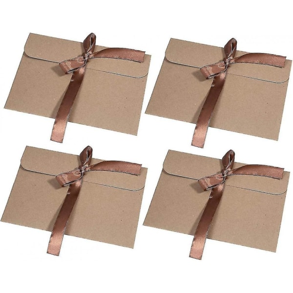 50 Pcs Kraft Envelopes,premium Envelopes Retro Envelopes With Ribbons Compatible Invitations, Letters, Birthday Cards