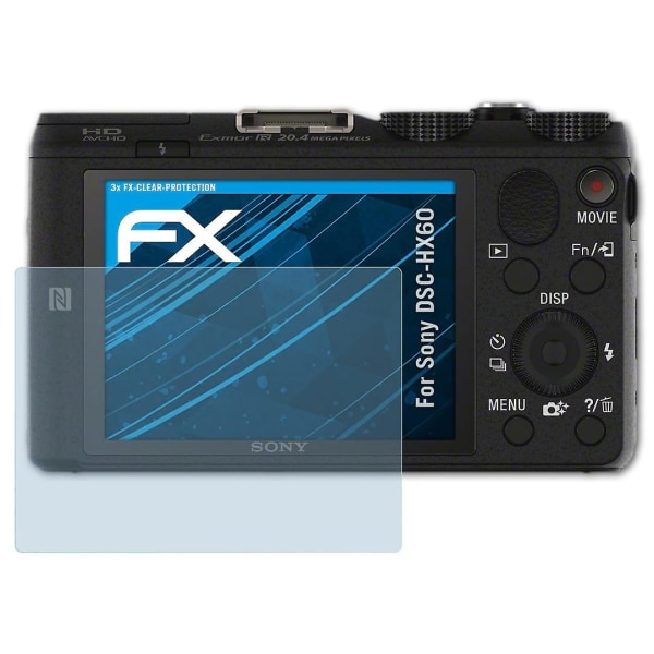 atFoliX 3x skyddsfolie kompatibel med Sony DSC-HX60 Displayskyddsfolie klar