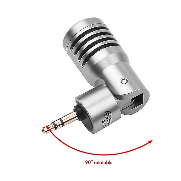 By-p4a Omnidireksjonell Kondensatormikrofon Mini Mic Med Vindskjerm 3.5mm Trs Plugg For Kamera Videokamera Vlog Opptak Live Stream Intervju