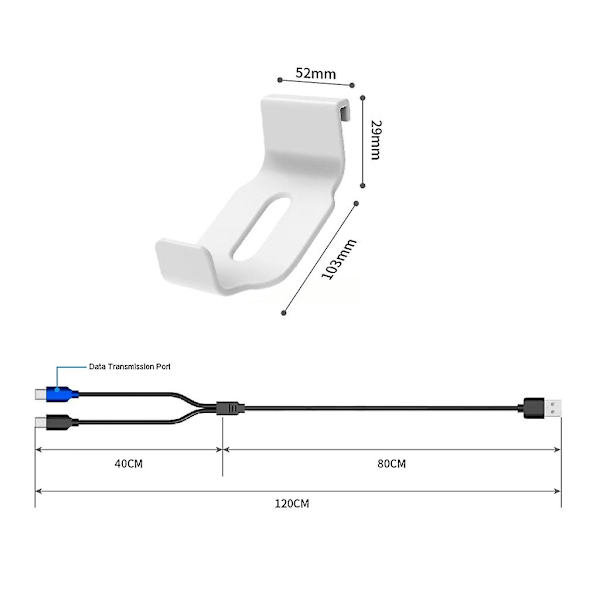 VR-kontrollerholderkrok for PS VR2-kontroller, stabil stativ, ladekabel