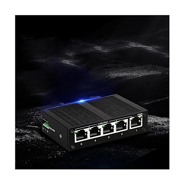 5-portars 100 mbps nätverksväxel av industriell kvalitet, ohanterad skena typ industriell nätverkssplitter Eu P