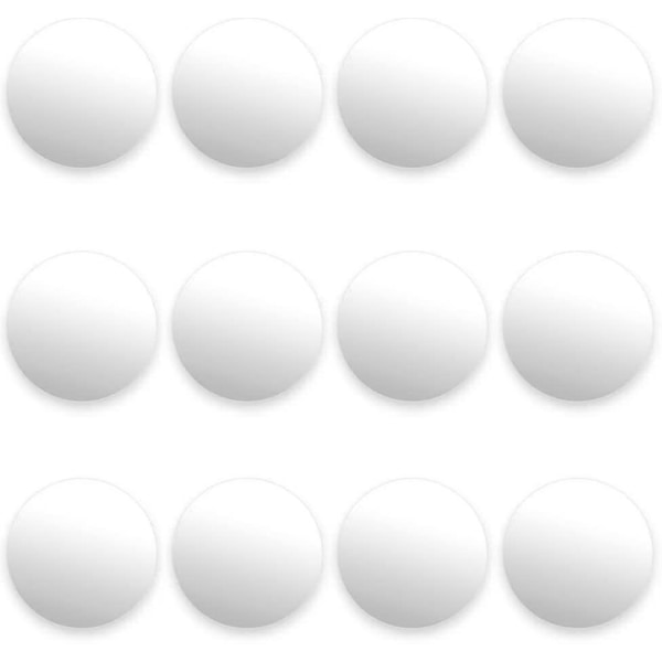 12 pakke med glatte, hvite bordfotballer for standard bordfotballbord &amp; Klassiske bordfotballspillballer