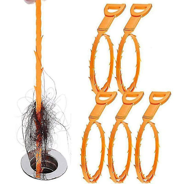Kompatibel 20 tum hår orm verktyg avlopp öppnare hår stopp remover diskbänk orm orange3pcs