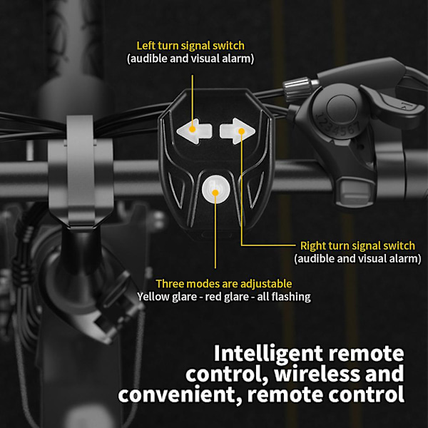 USB LED Sykkel Baklys med Blinklys og Trådløs Fjernkontroll