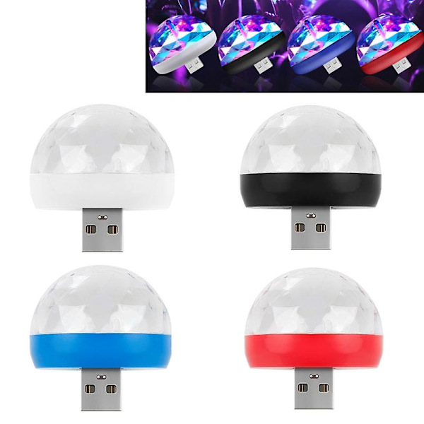 4 stk USB Partylys Bil Atmosfæretrykk Lys Disco Lys Hot Field Jump DJ Disco Ball Scene Lampe