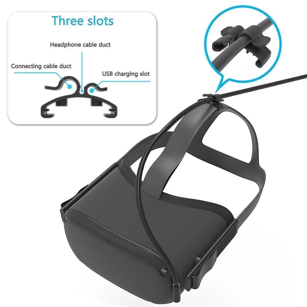 2 st kabelklämmor för Oculus Quest 2 VR-headset, bärbar sladdklämma, arrangör