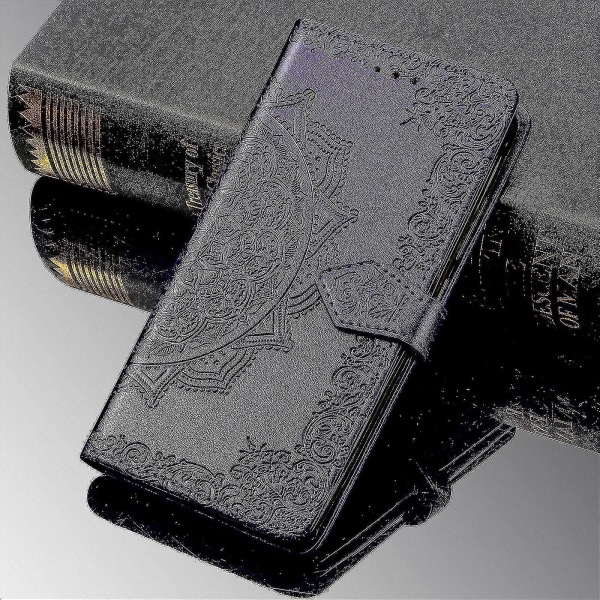Samsung Galaxy Z Fold2 Case Cover Emboss Mandala Magnetic Flip Protection Stötsäker - Violet